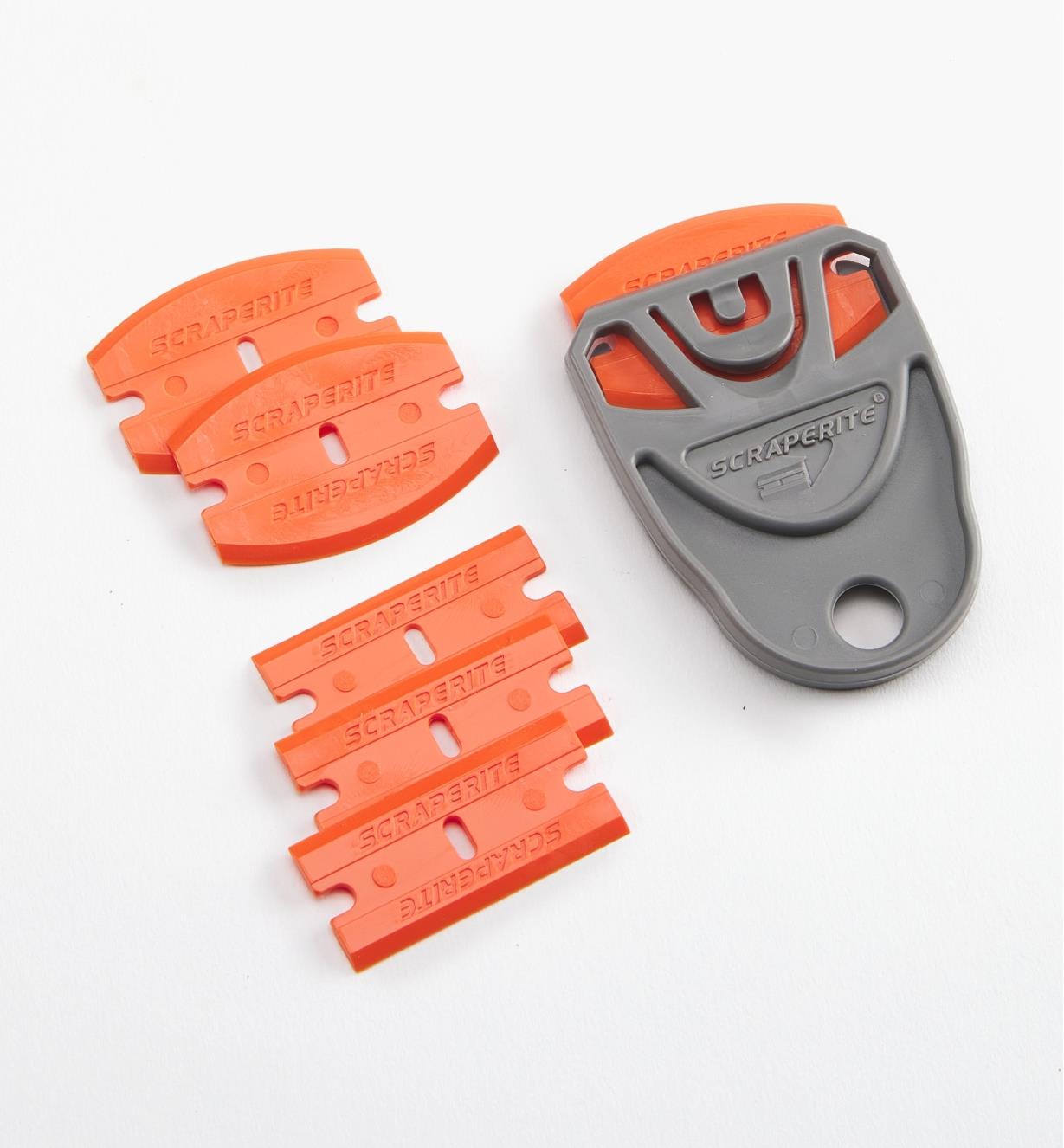 86K0355 - Small Blade Holder & 6 Orange Plastic Razor Blades