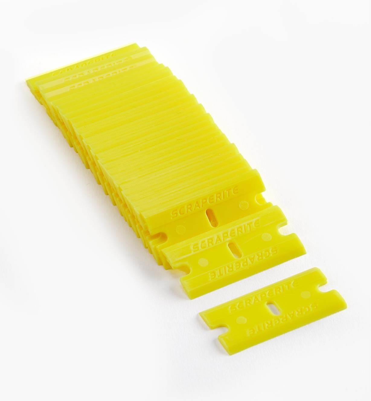86K0361 - Yellow Plastic Razor Blades, pkg. of 30