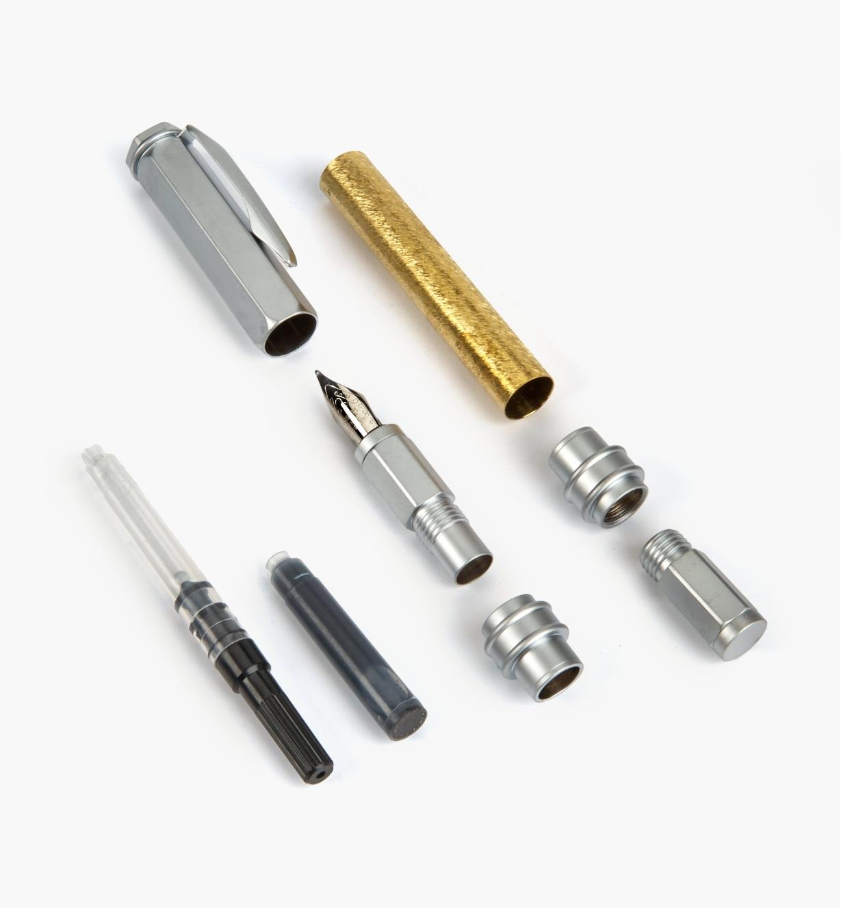 88K8772 - Composants pour stylo-plume magnétique Vertex, aluminium satiné