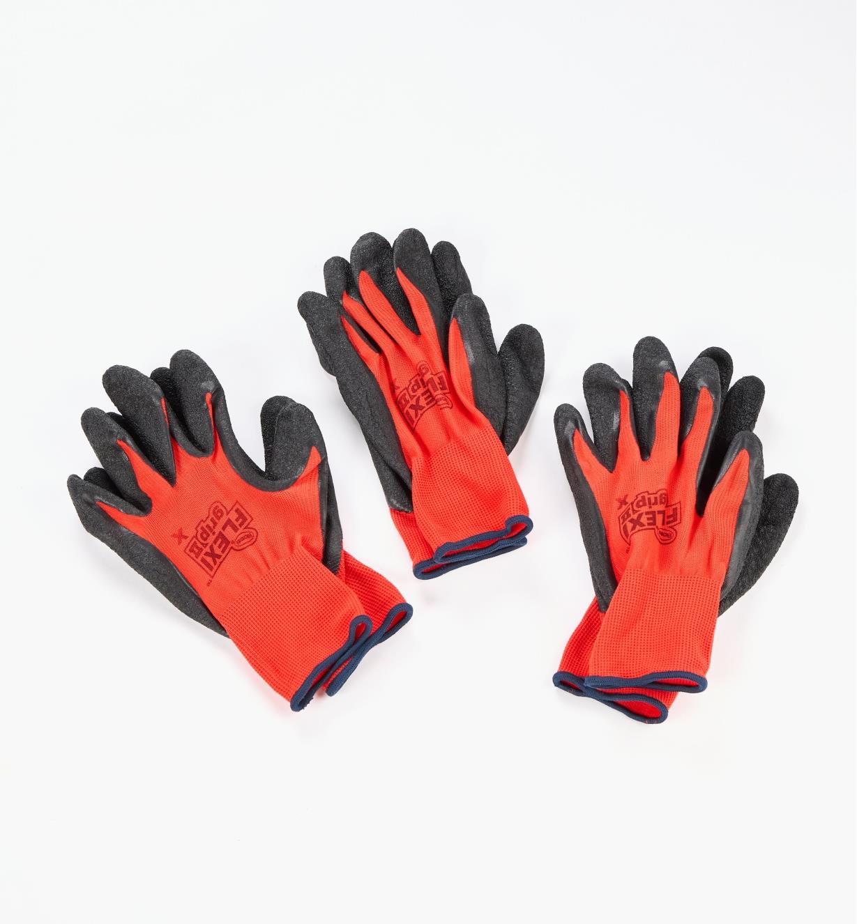 99W8449 - Flex Grip Gloves, XL (Size 10), 3 pairs