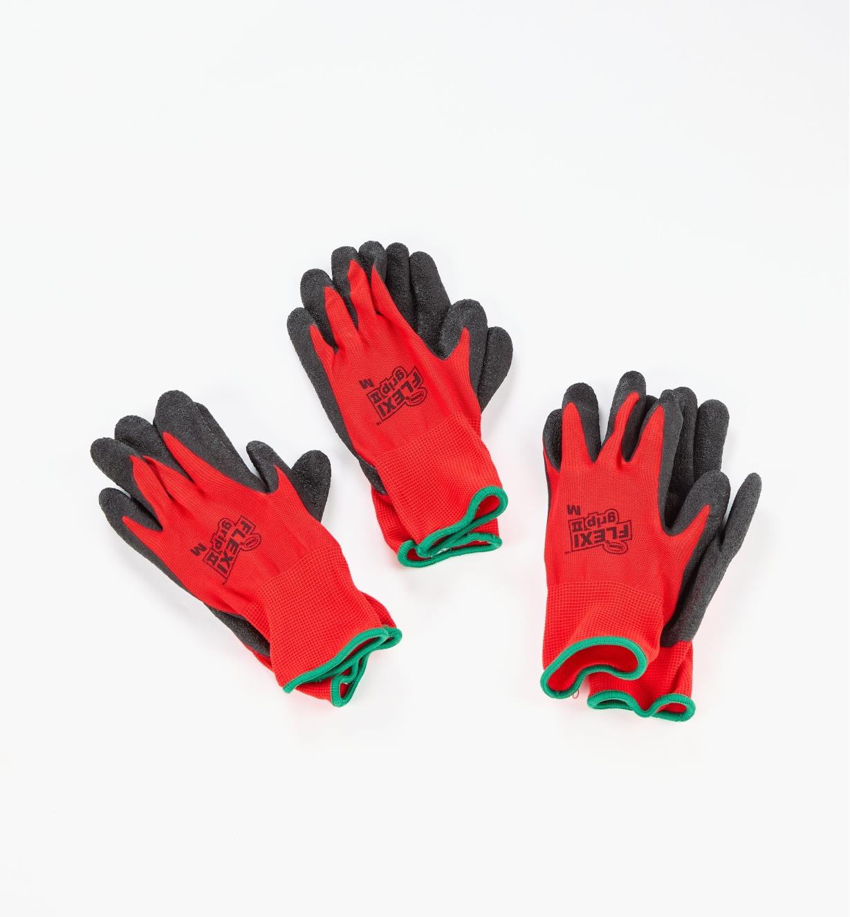 99W8447 - Flex Grip Gloves, M (Size 8), 3 pairs