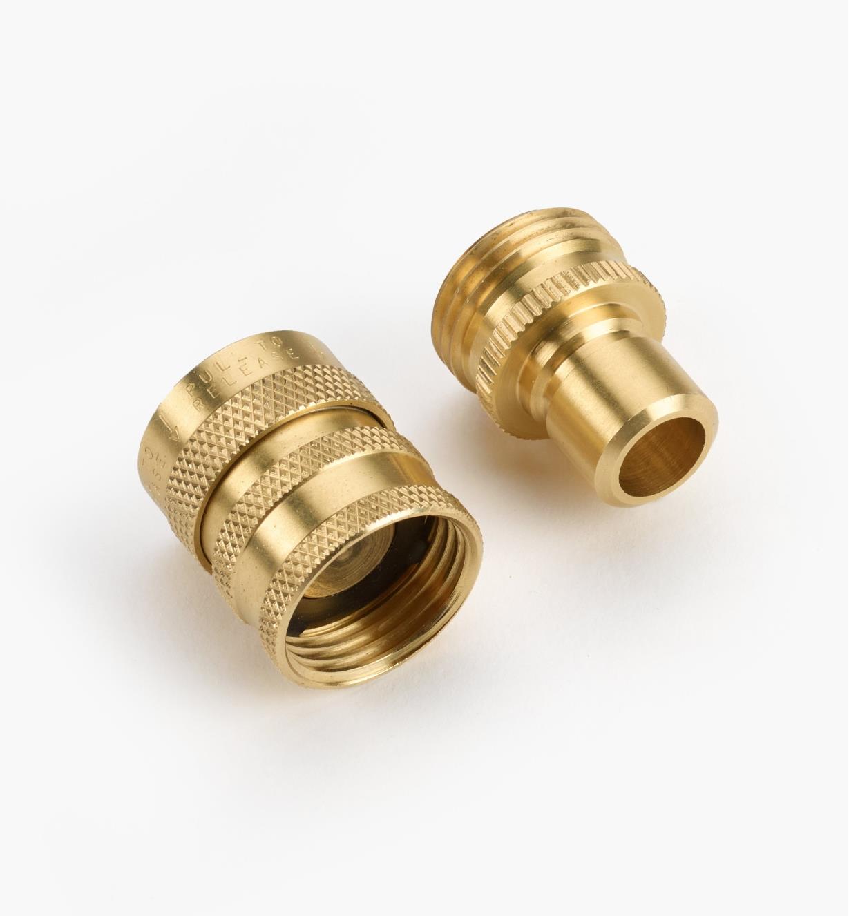 AL966 - Brass Quick Connect Set with Water Stop