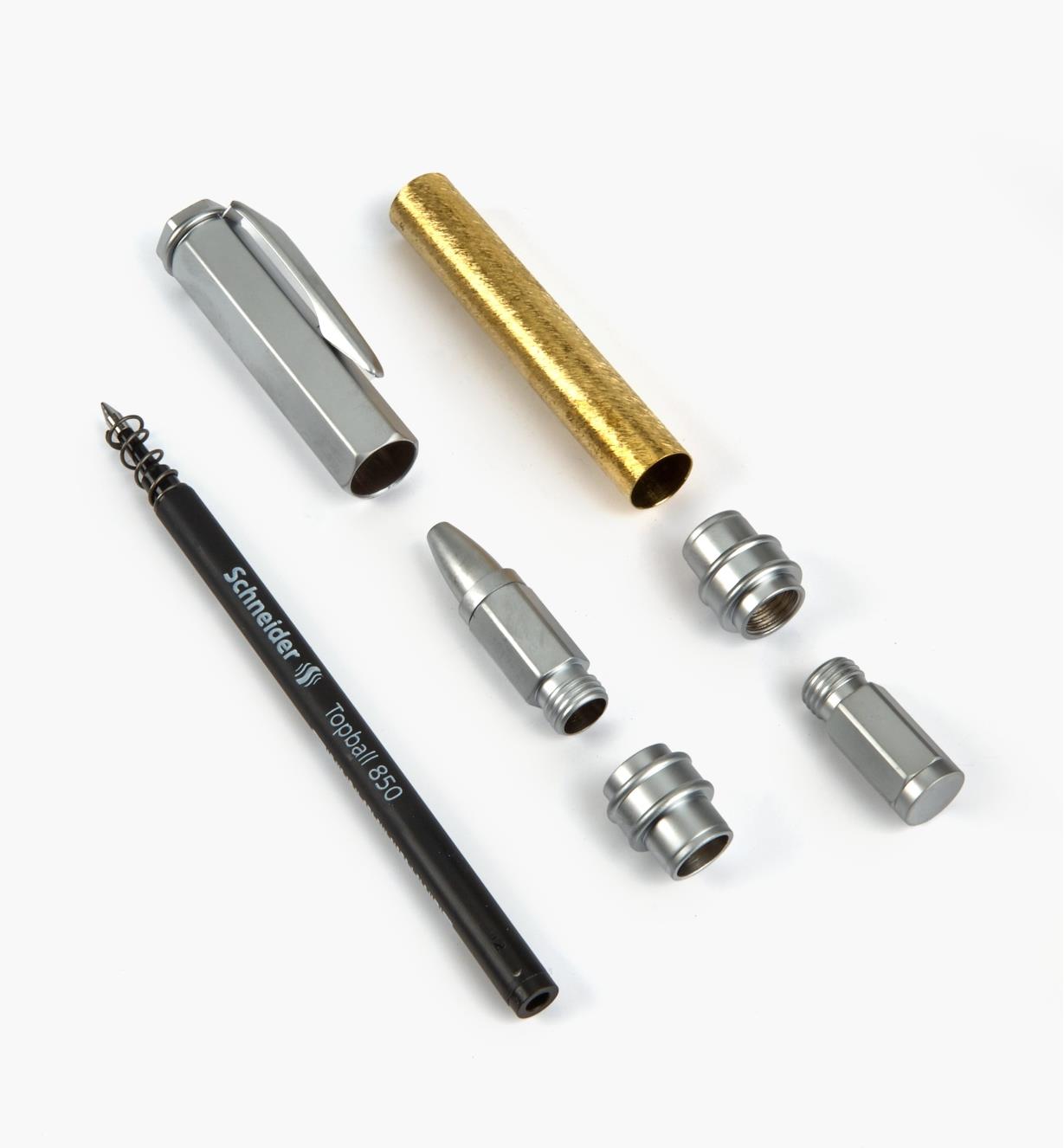 88K8768 - Magnetic Vertex Rollerball Pen, Satin Aluminum