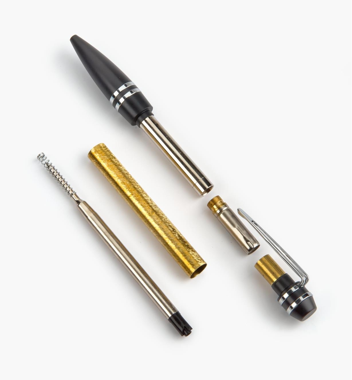 88K8800 - Composants pour stylo à rotation Professional, noir et chromé