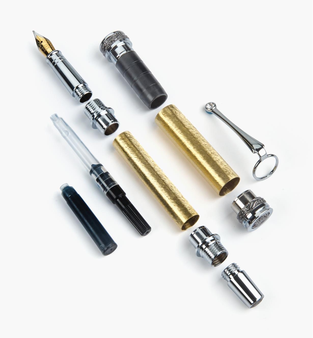 88K8859 - Majestic Jr. Fountain Pen, Chrome & Gunmetal