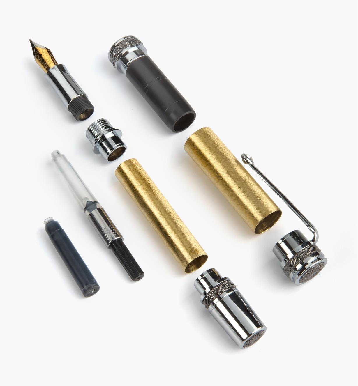 88K8863 - Majestic Fountain Pen, Chrome & Gunmetal