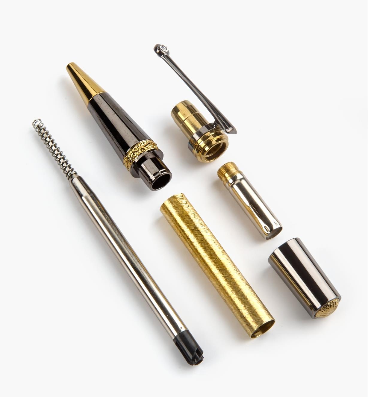 88K8871 - Majestic Squire Ballpoint Twist Pen, Titanium-Gold & Gunmetal
