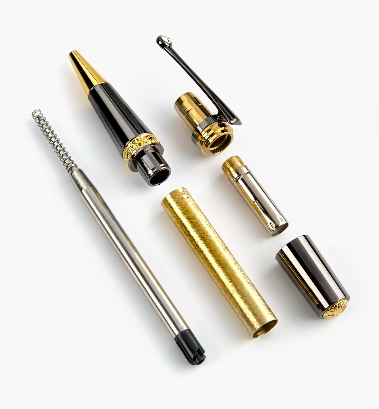 88K8872 - Majestic Squire Ballpoint Twist Pen, 22k Gold & Gunmetal