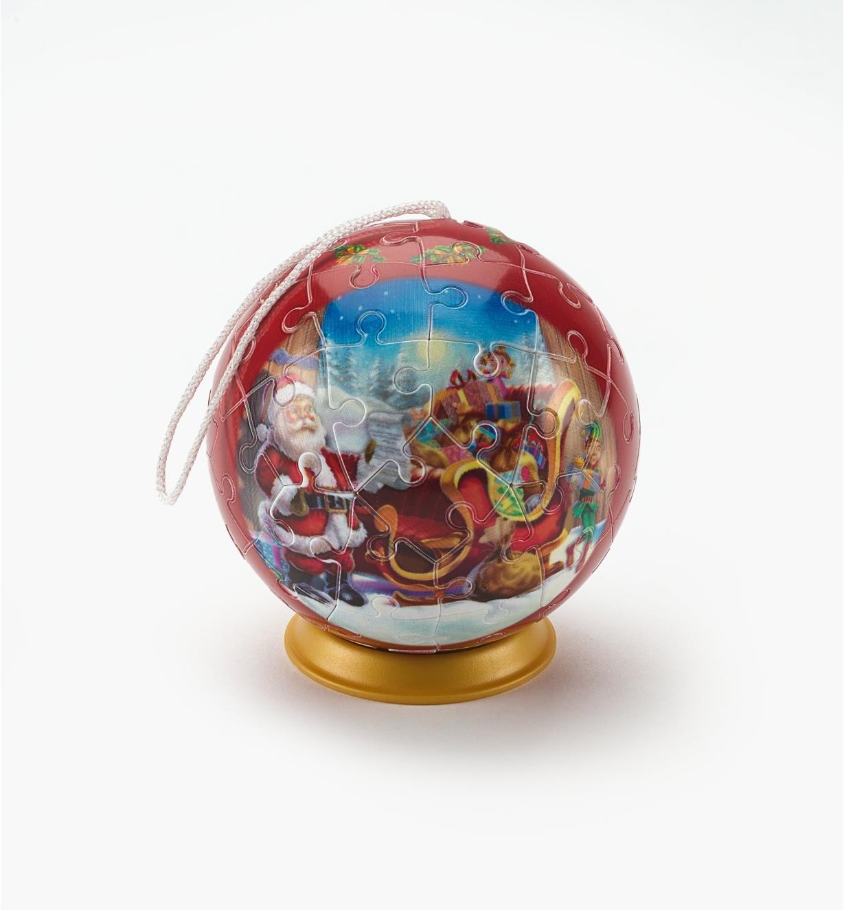 45K1593 - 3D Puzzle Christmas Ornament, Red