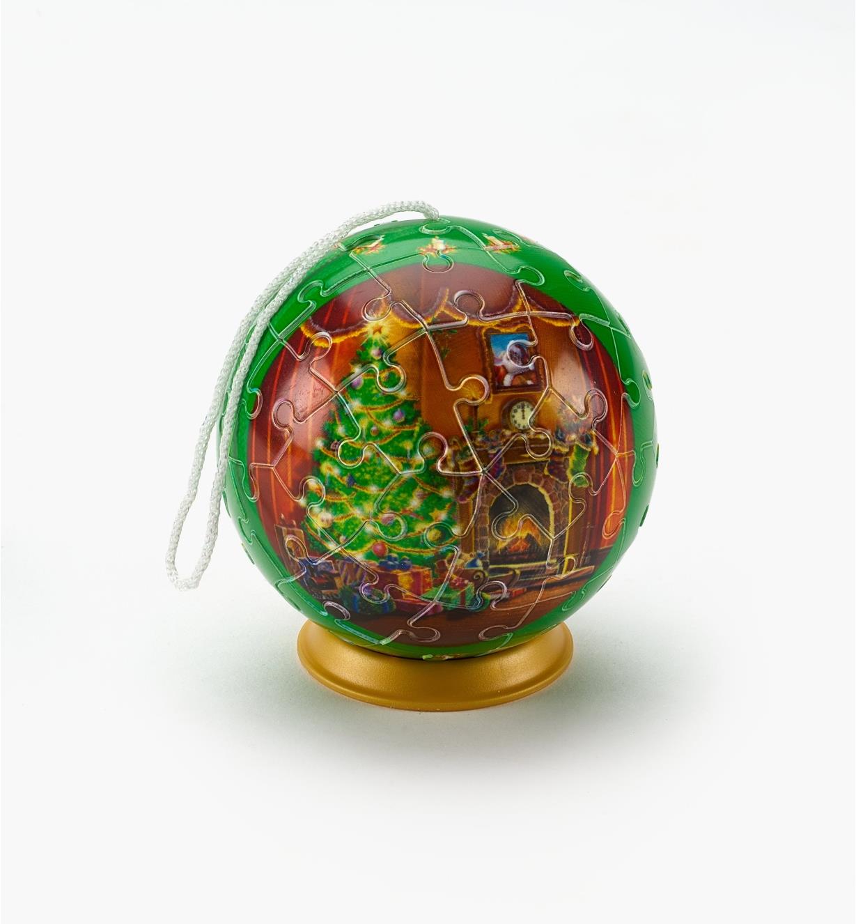 45K1595 - 3D Puzzle Christmas Ornament, Green