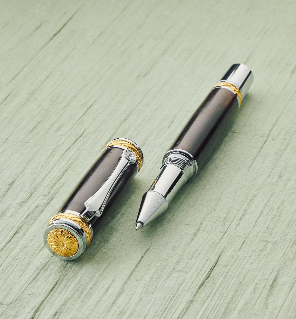 88K8864 - Majestic Rollerball Pen, Chrome & 22k Gold