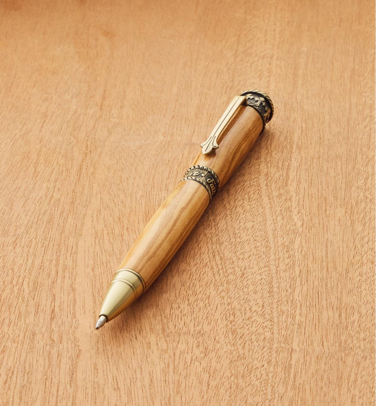 88K8878 - Faith Hope Love Ballpoint Twist Pen, Antique Brass