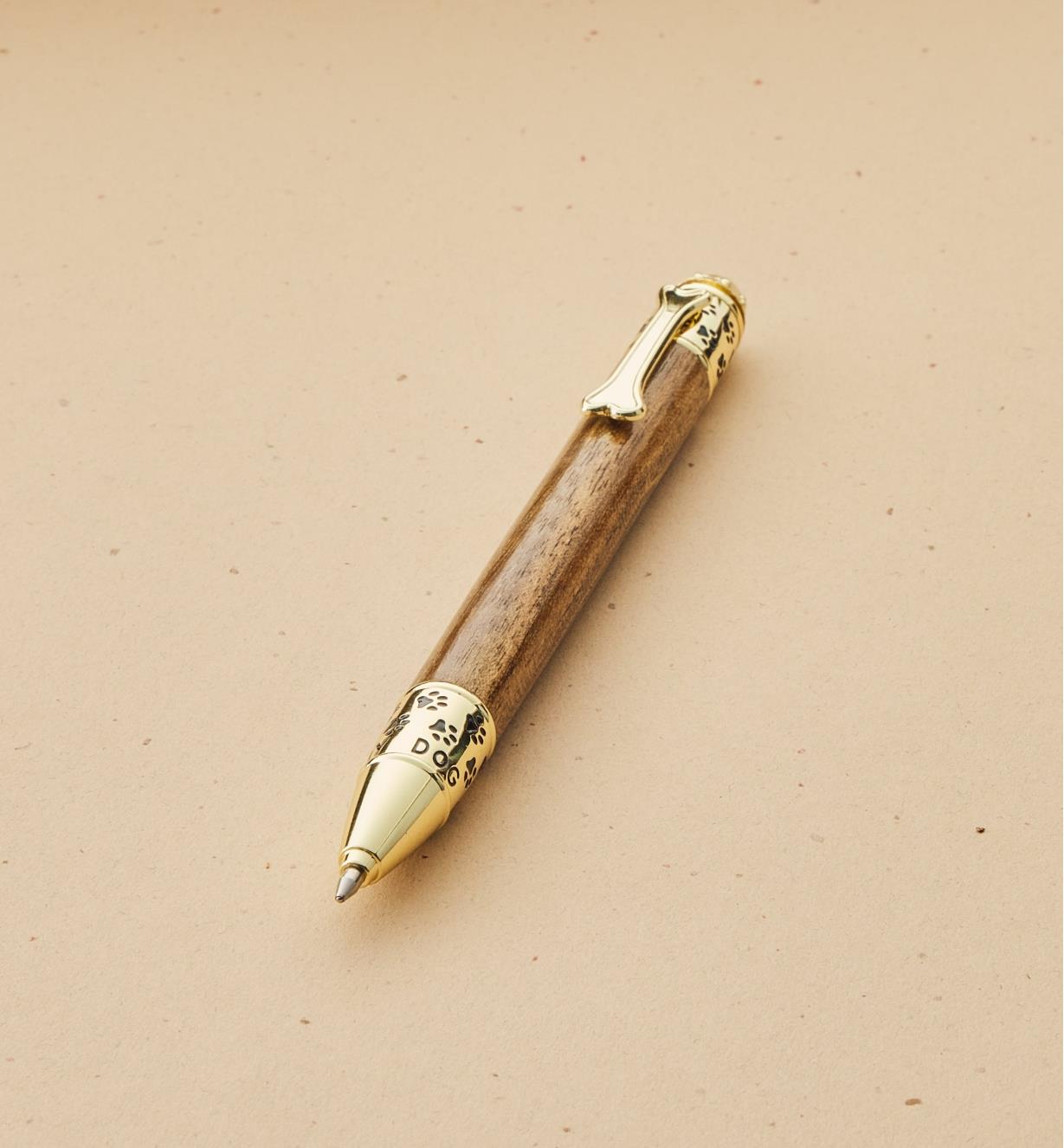 88K8892 - Dog Ballpoint Click Pen, Gold