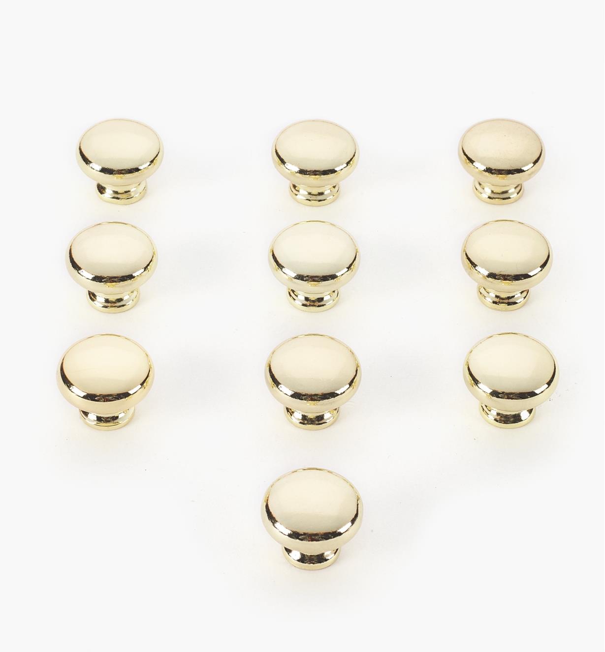 CM1800 - Pkg. of 10, Tranquility Polished Brass Knobs, 1-1/2"