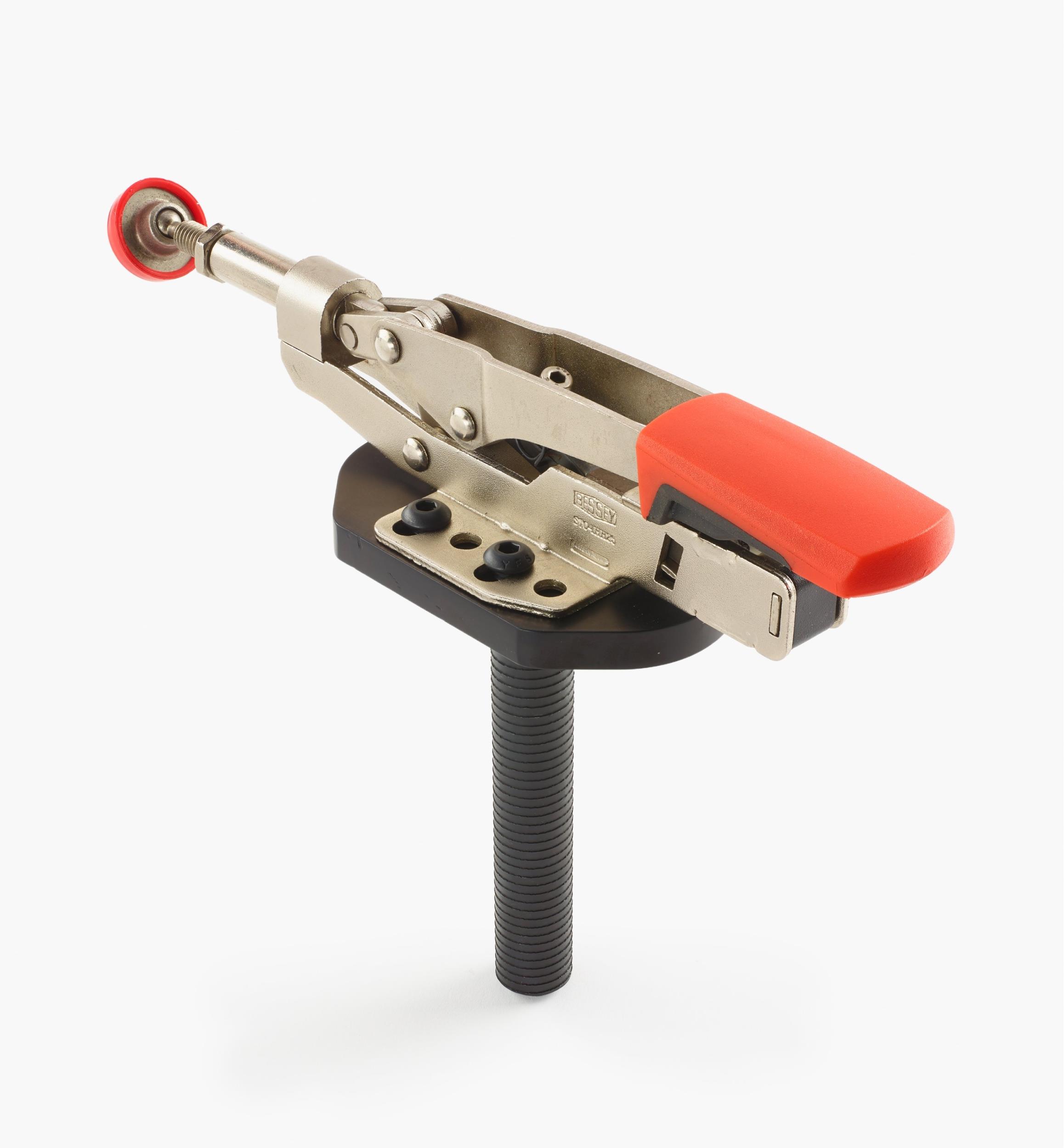 Bessey STC-IHA15 Horizontal In-Line Face Mount Nickel Plated Auto-Adjust Toggle Clamp Vertical Flange Silver