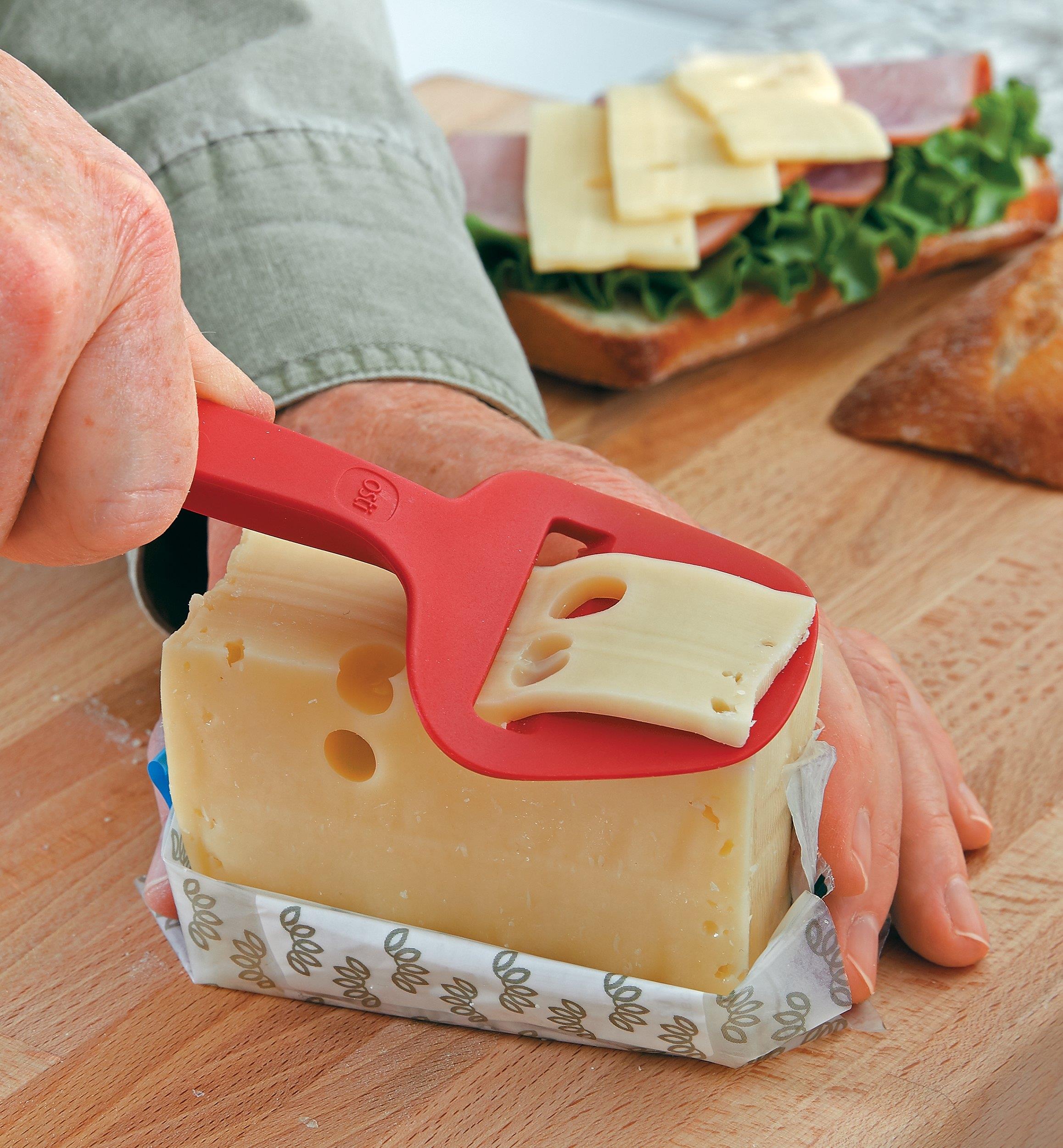 Avec plateau de service Gobesty Coupe-fromage en acier inoxydable Beurre à saucisse Pour fromages durs et semi-durs 