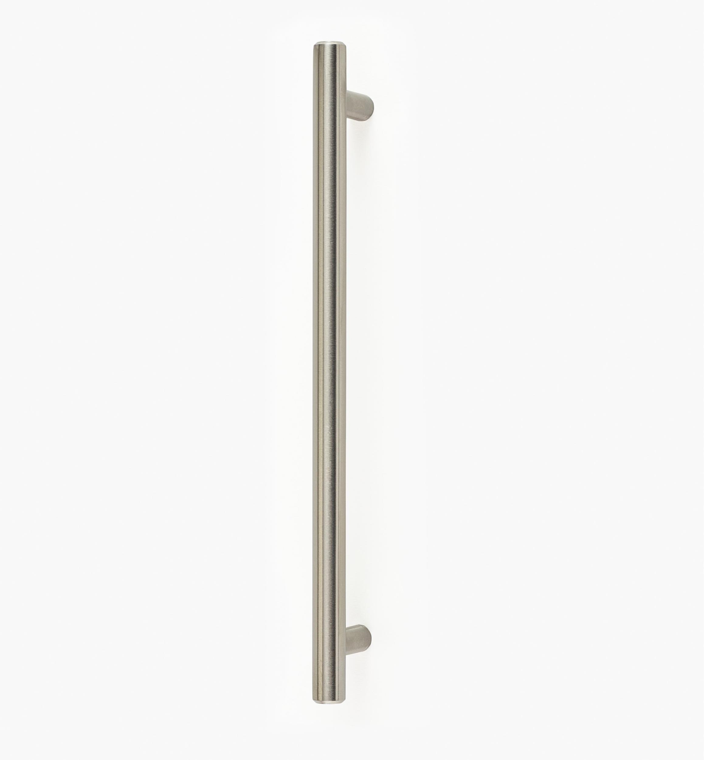 Brushed Stainless Steel Door Pull Handles on Backplate 