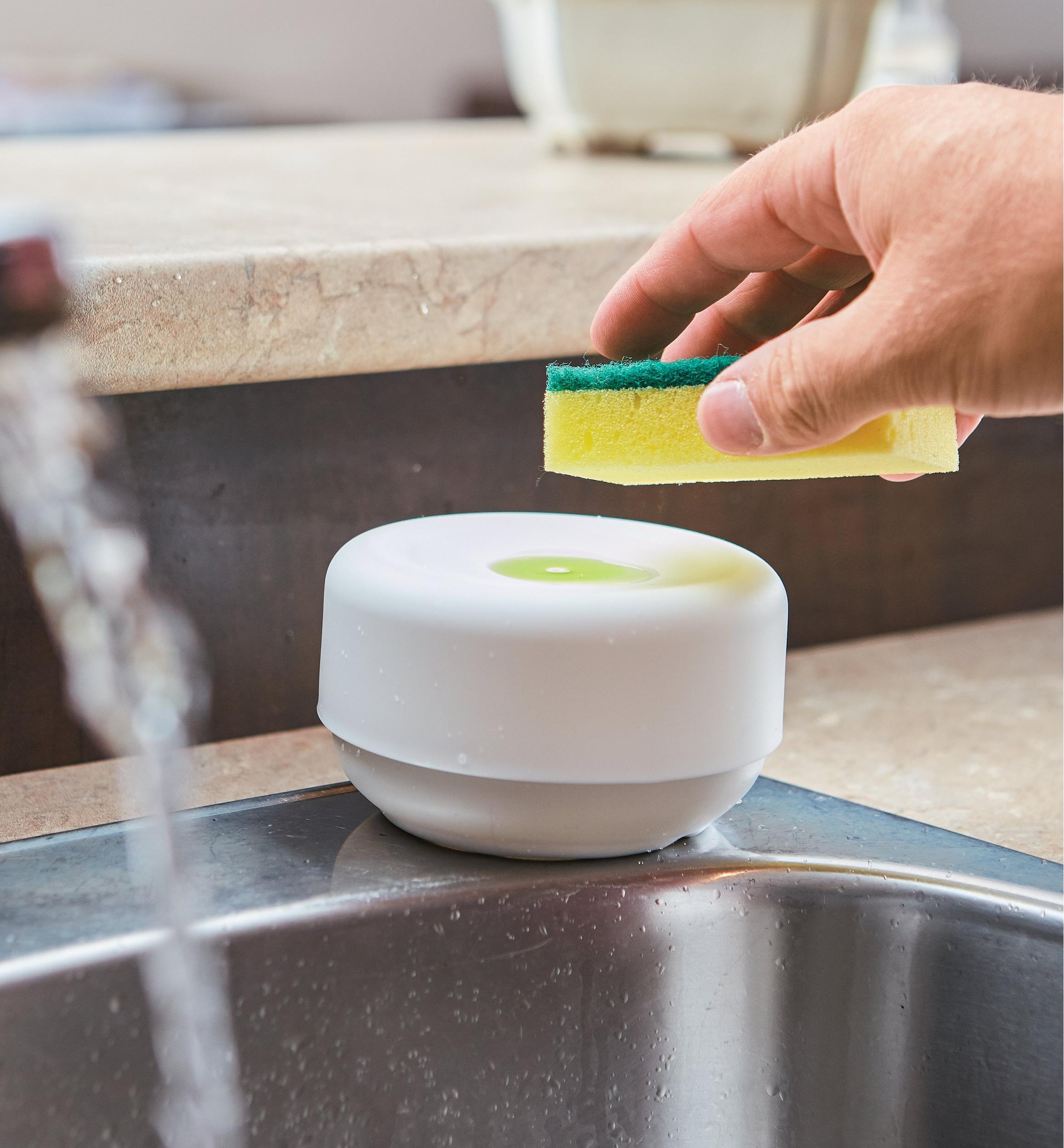 IPPINKA Push Dish Soap Dispenser, White, Sustainable