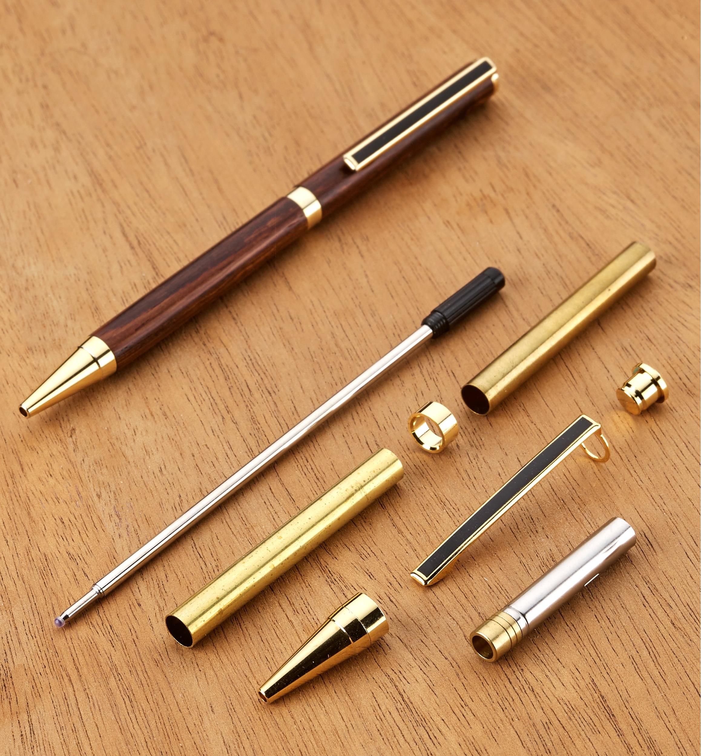 Outil d'insertion stylo poignée en bois pitw insérant le tube en laiton en ébauches de stylo 